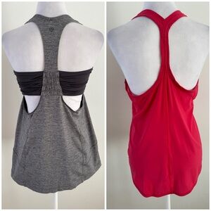 Lululemon bundle of 2 Gray and Red Racerback Tank Tops size 8